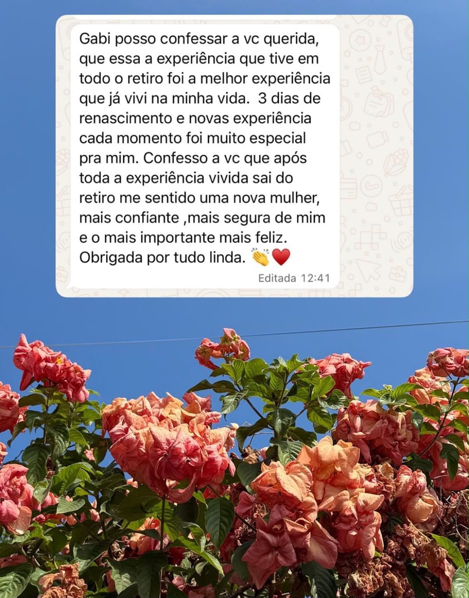 A melhor experiência que já vivi na minha vida.
